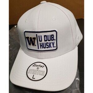 University of Washington U Dub Husky Stretch Fit Hat Zephyr Size LARGE - NEW